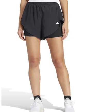 Pantaloni scurti cu logo pentru fitness, Negru