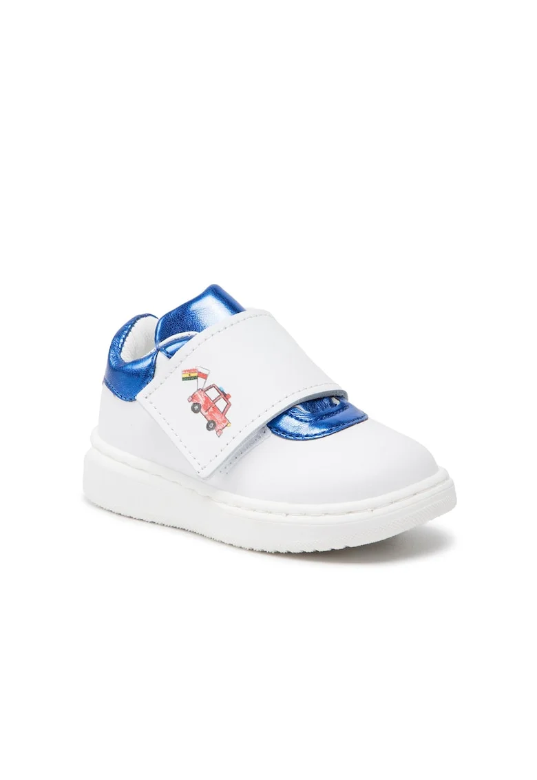 Pantofi sport baieti,  300121214, Alb, Piele naturala, Alb