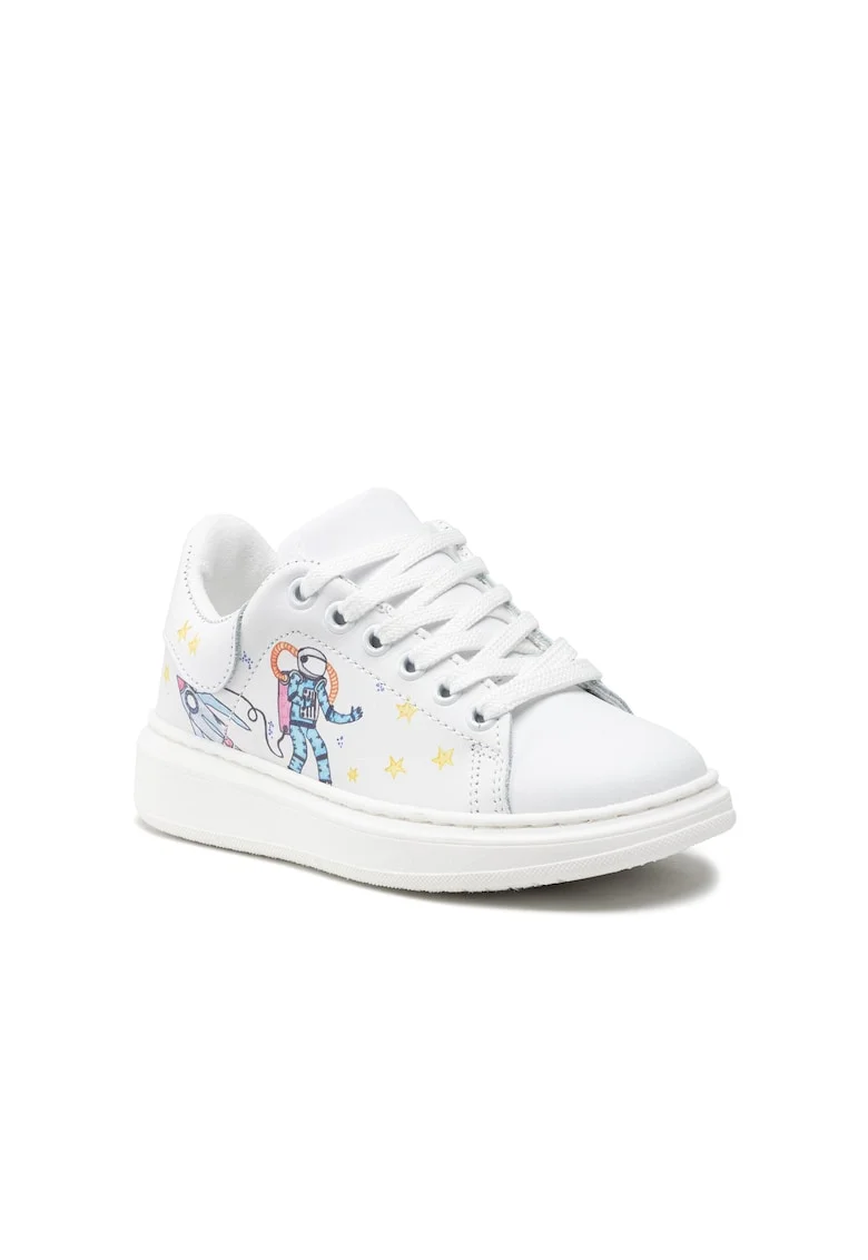 Pantofi sport baieti,  300121238, Alb, Piele naturala, Alb