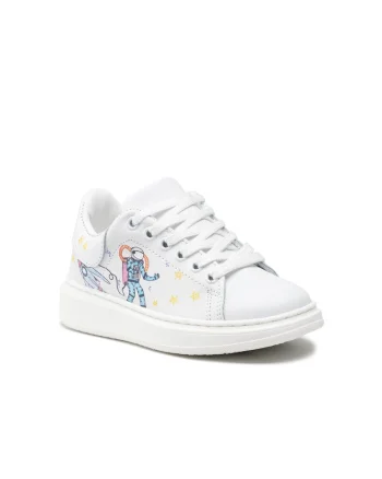 Pantofi sport baieti,  300121238, Alb, Piele naturala, Alb