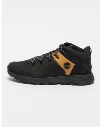 Pantofi de piele nabuc cu logo, pentru trekking, Negru/Maro
