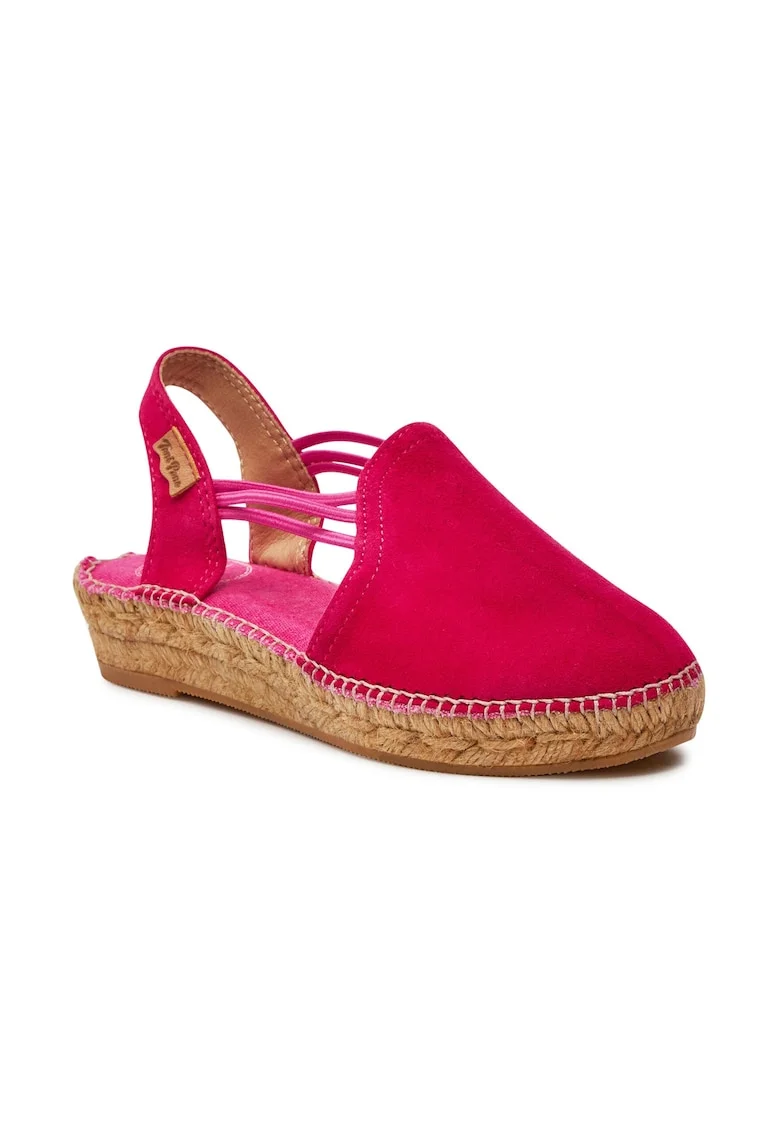 Espadrile dama,  681760, Piele intoarsa, Roz