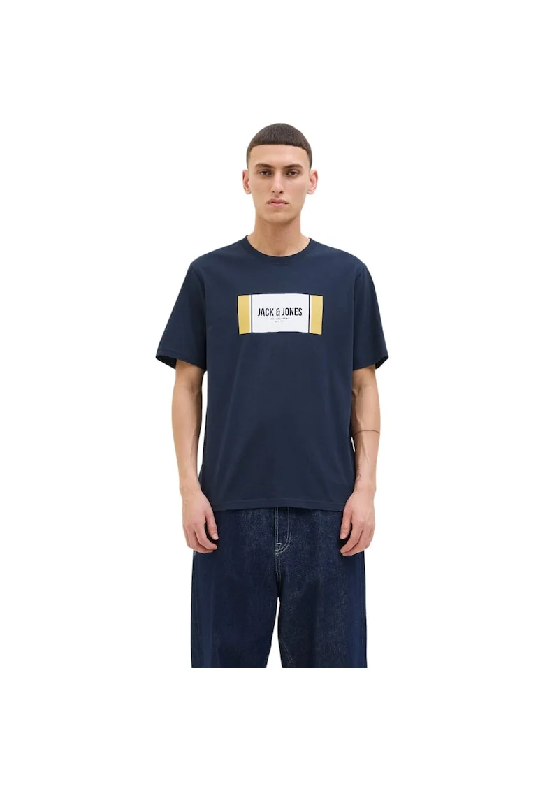 Tricou JACK &JONES Hayato BTS LN 47436, Albastru inchis