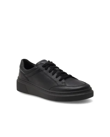 Pantofi sport dama,  403968, Piele naturala, Negru