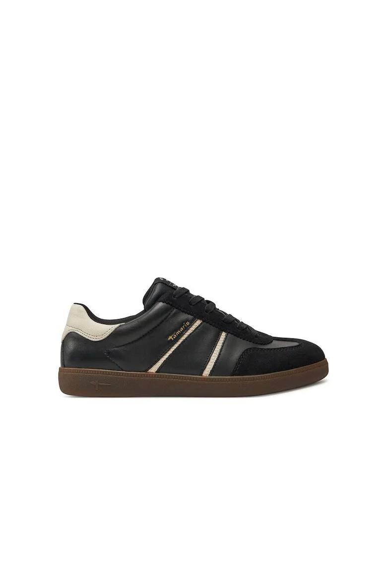 Pantofi sport dama,  304121, Piele naturala, Negru,