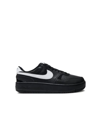 Pantofi sport de piele cu siret si logo, Negru