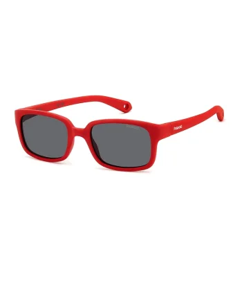 Ochelari de soare dreptunghiulari cu logo, Rosu vermillion