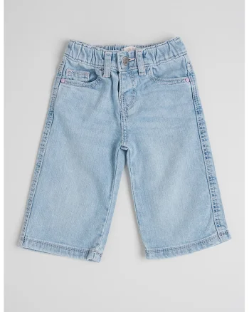 Pantaloni trei sferturi din denim, Albastru deschis