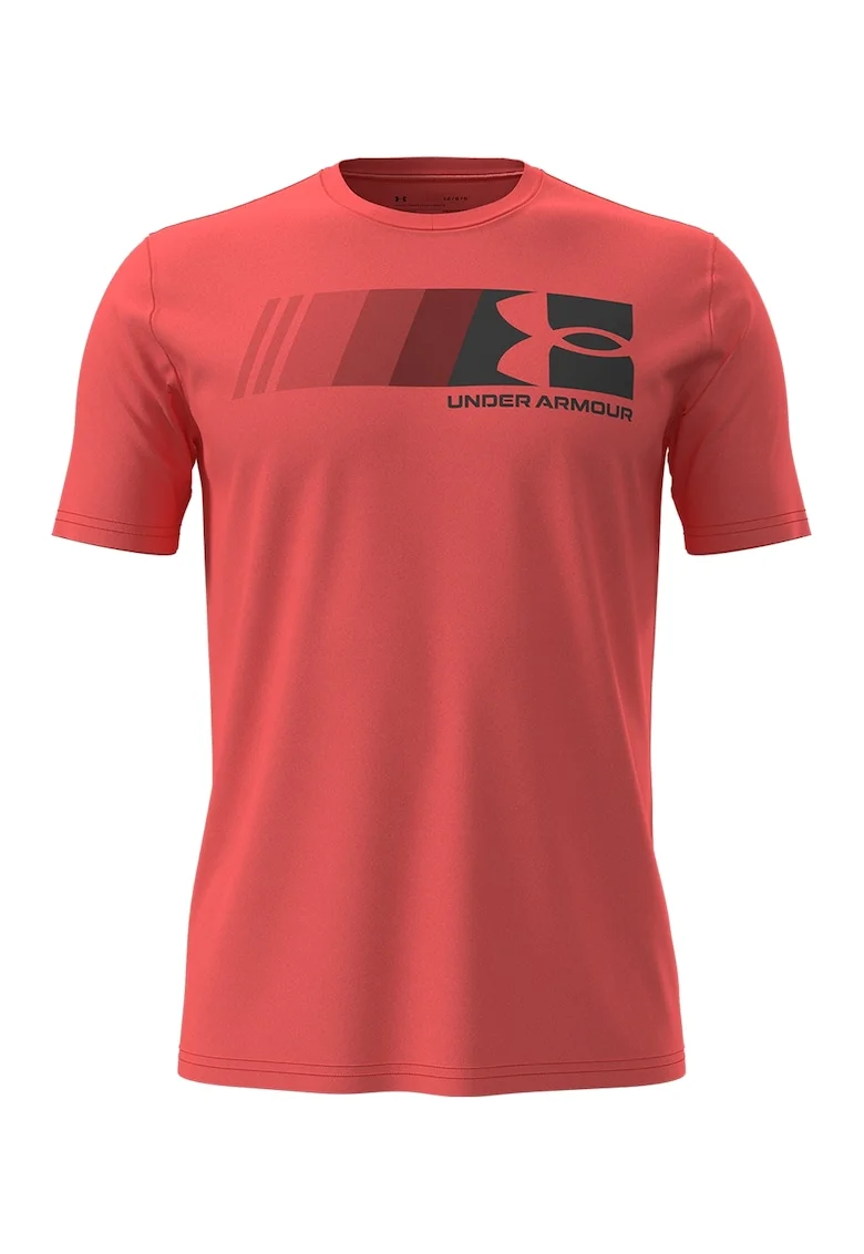 Tricou lejer cu logo pentru antrenament Fast, Gri deschis melange