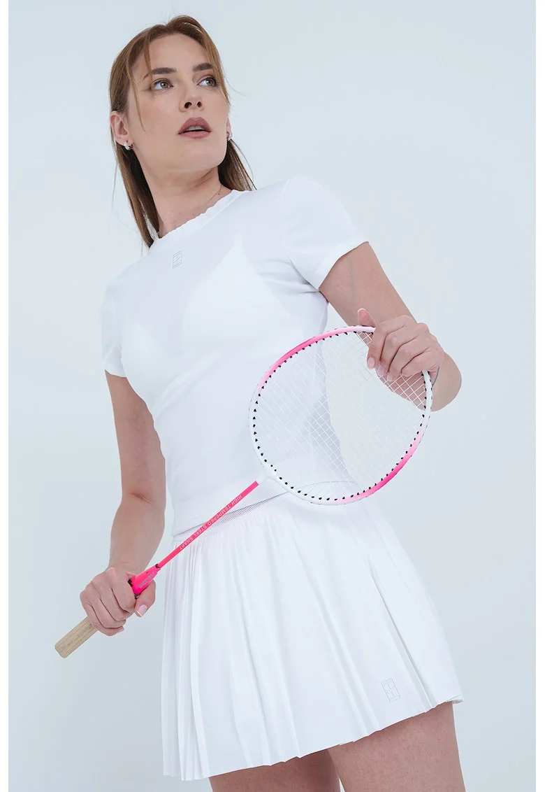 Tricou slim-fit pentru tenis, Alb optic