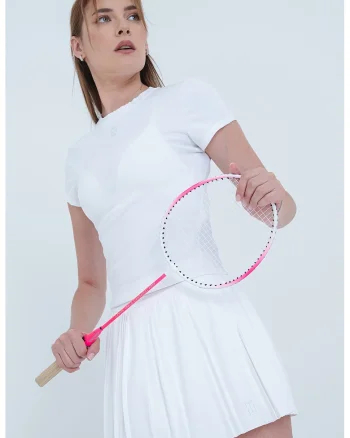 Tricou slim-fit pentru tenis, Alb optic
