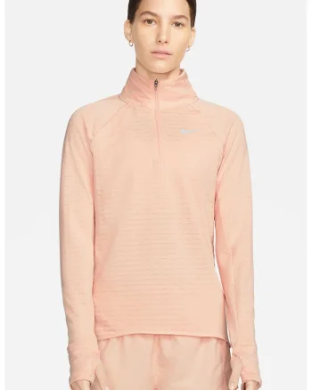 Bluza cu tehnologie Therma-Fit si fermoar pentru alergare Element Therma-Fit, Piersica