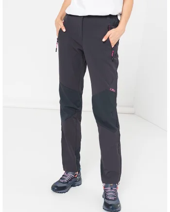 Pantaloni regular fit cu material intarit la nivelul genunchilor, pentru drumetii, Negru stins