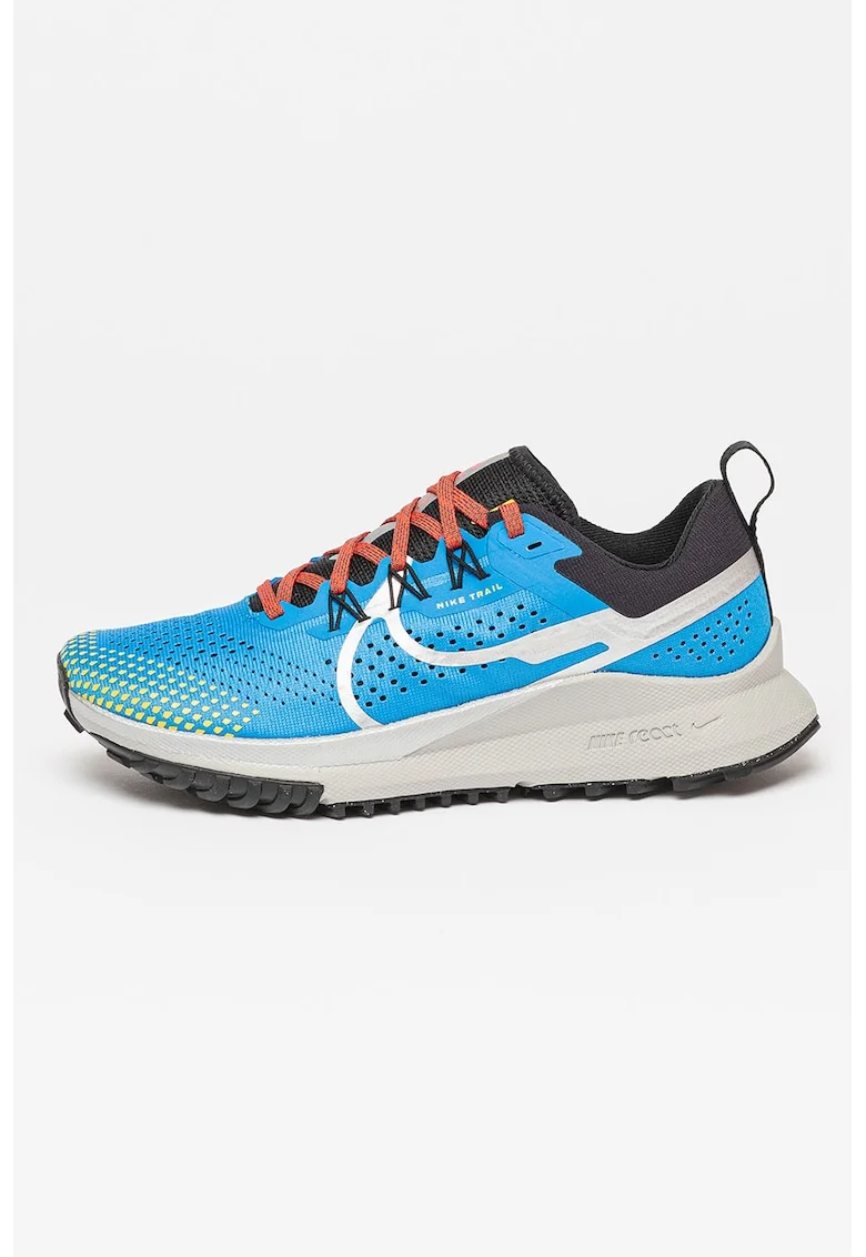 Pantofi cu model perforat pentru alergare React Pegasus Trail 4, Galben/Albastru/Argintiu