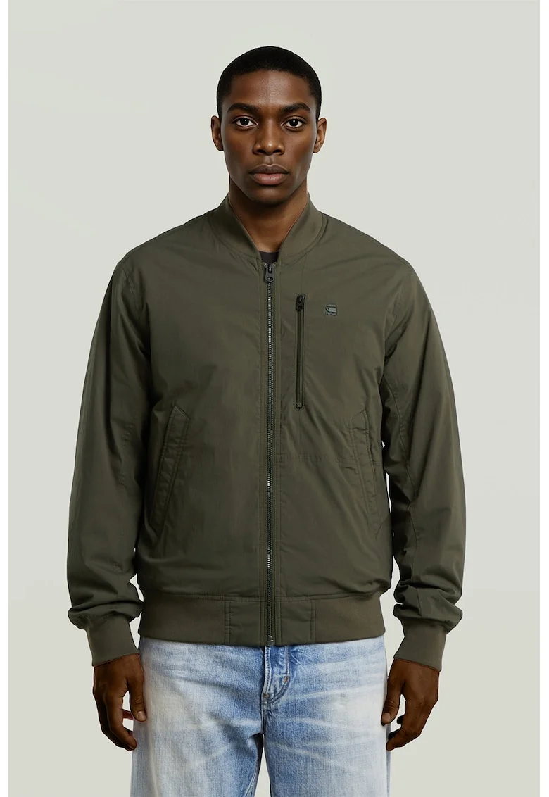 Jacheta bomber cu buzunare oblice, Verde sparanghel