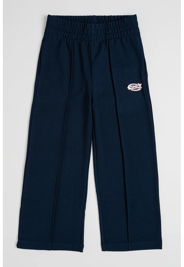 Pantaloni cu croiala ampla cu talie elastica, Bleumarin