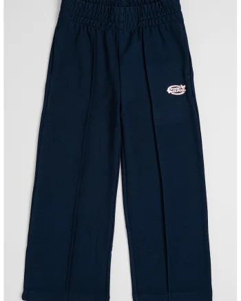 Pantaloni cu croiala ampla cu talie elastica, Bleumarin