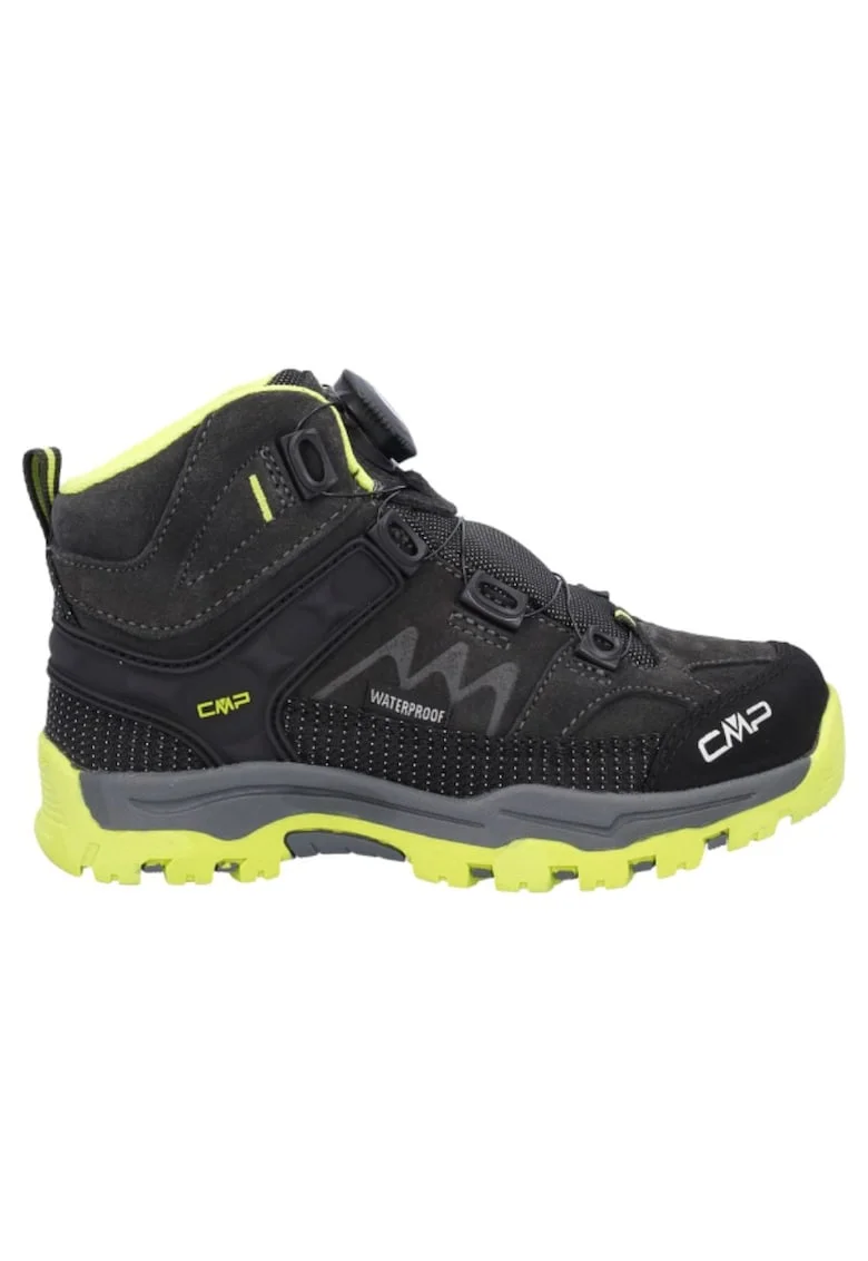 Bocanci trekking copii  Kiruna Mid FitGo FW 2024 Negru/Galben, Negru