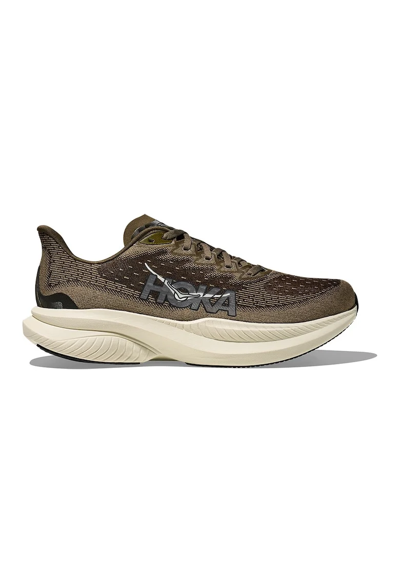 Pantofi Mach 6 din material textil cu logo pentru alergare, Verde masliniu