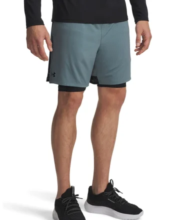Pantaloni scurti pentru fitness Tech Vent, Negru/Albastru prafuit
