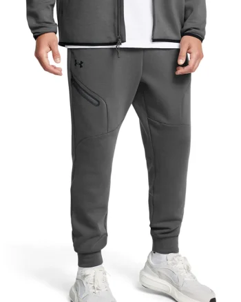 Pantaloni jogger slim fit din fleece Unstoppable, Gri inchis