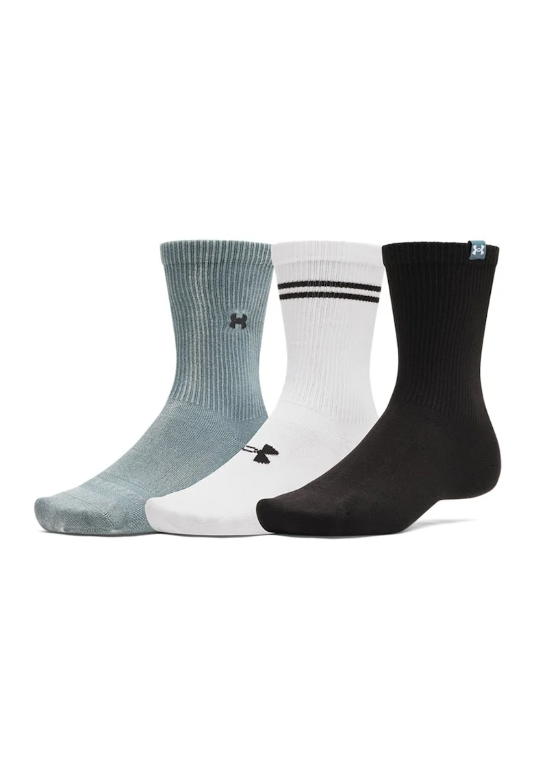 Set de sosete lungi pentru fitness - 3 perechi, Alb/Negru/Gri