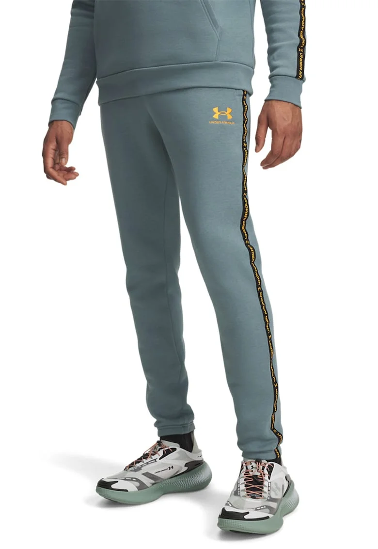 Pantaloni cu snur pentru fitness Icon, Gri cenusiu/Portocaliu mandarina