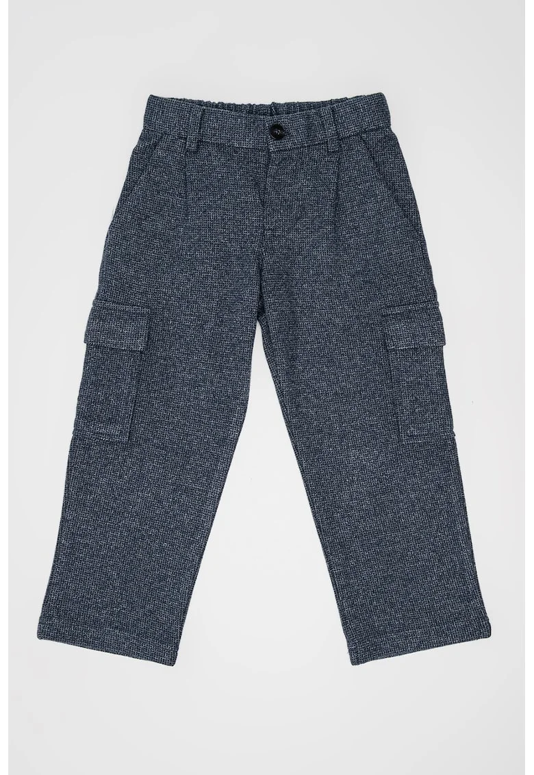 Pantaloni cargo cu talie elastica, Gri/Bleumarin