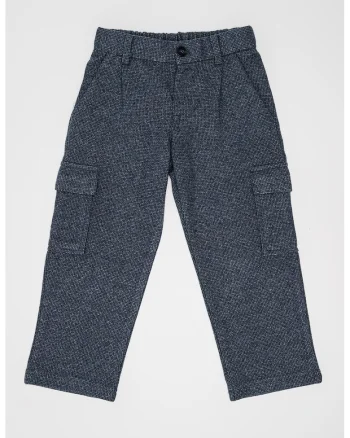 Pantaloni cargo cu talie elastica, Gri/Bleumarin
