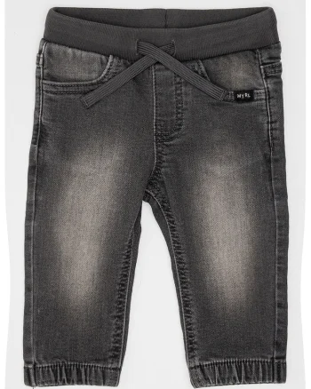 Bermude de denim cu aspect decolorat, Gri inchis
