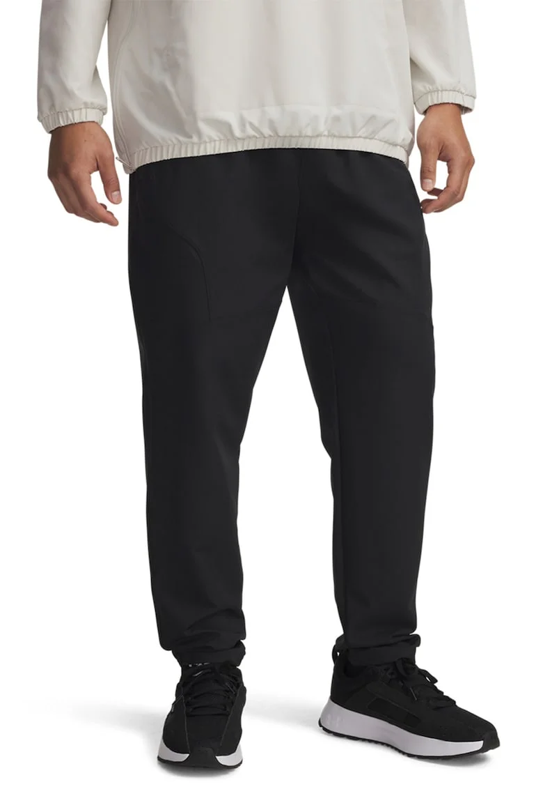 Pantaloni de trening cu croiala conica, pentru fitness Unstoppable, Negru
