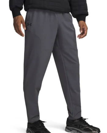 Pantaloni de trening cu croiala conica, pentru fitness Unstoppable, Gri inchis