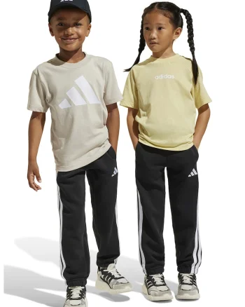 Pantaloni de trening cu snur in talie, Alb/Negru