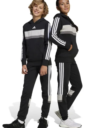 Pantaloni de trening din amestec de bumbac cu logo, Alb/Negru/Gri