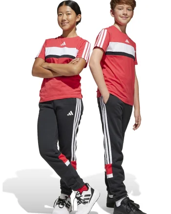 Pantaloni de trening din amestec de bumbac cu logo, Alb/Negru