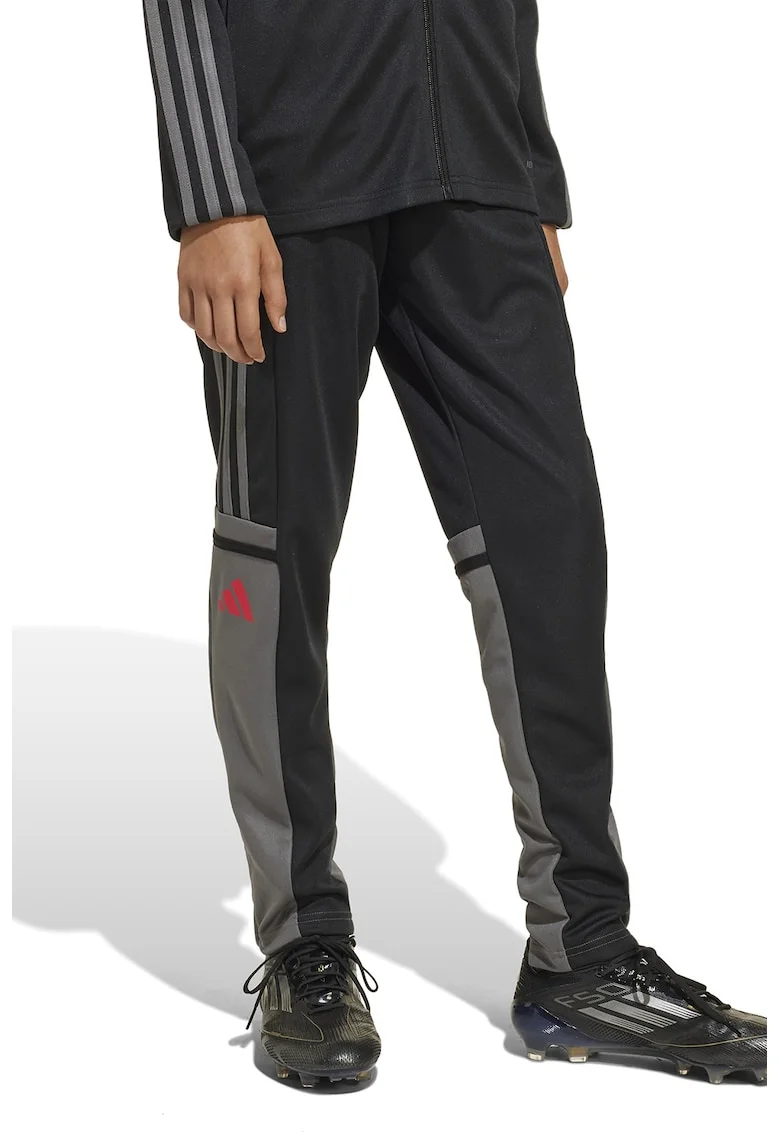 Pantaloni cu slituri cu fermoar, pentru fotbal, Negru/Gri