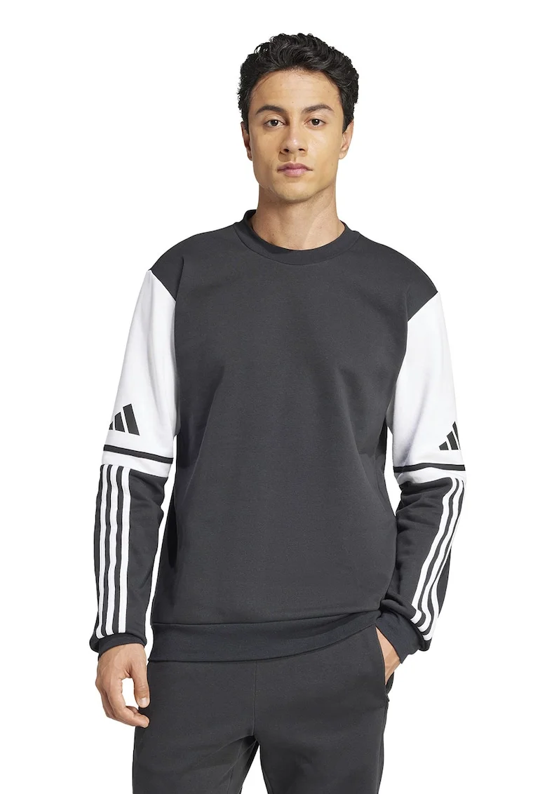 Bluza de trening cu model in doua nuante, pentru fotbal, Alb/Negru