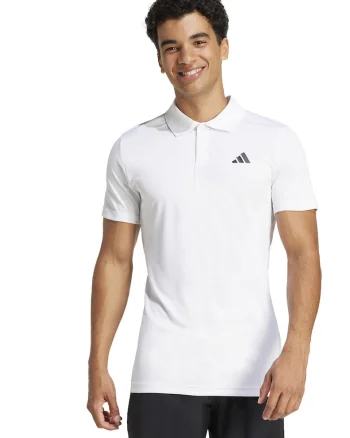 Tricou polo pentru tenis Free Lift, Negru/Alb optic