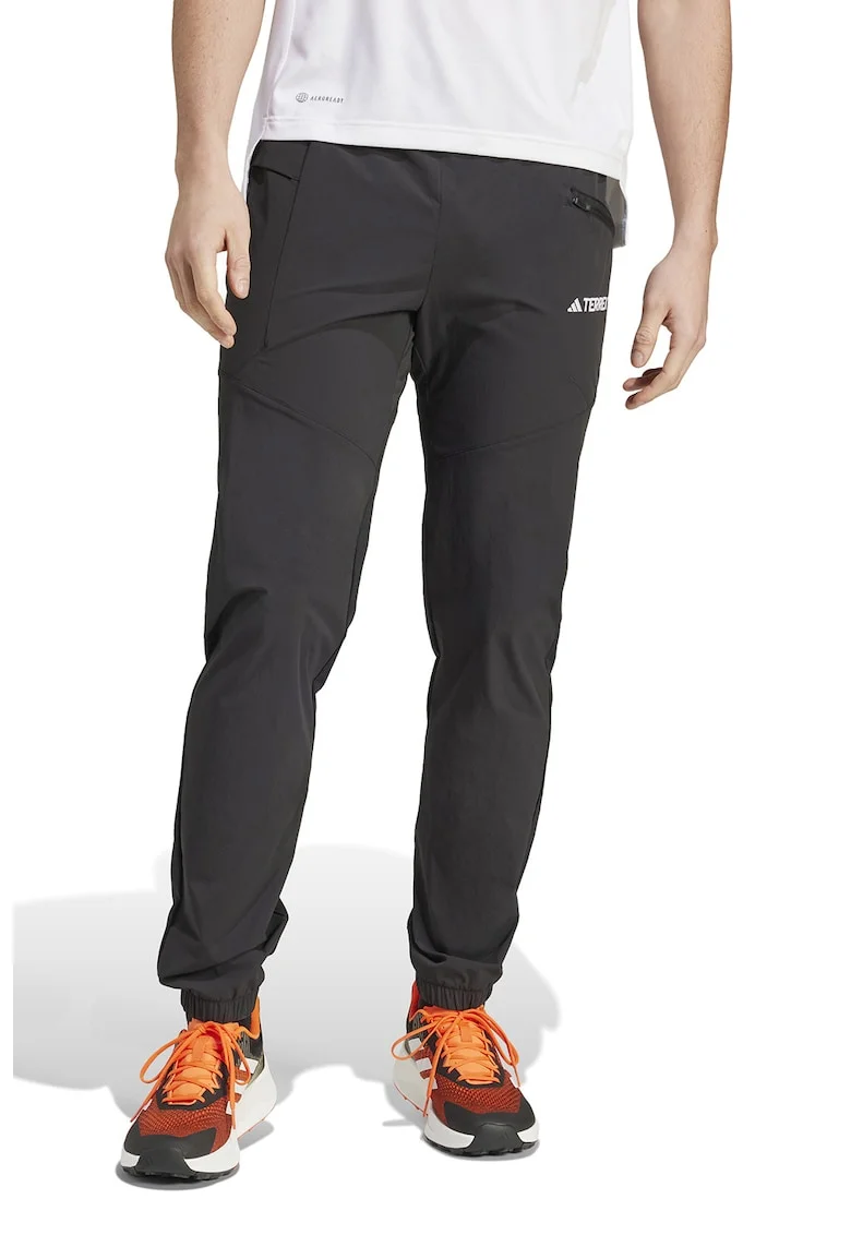 Pantaloni cu buzunare laterale pentru alergare, Negru