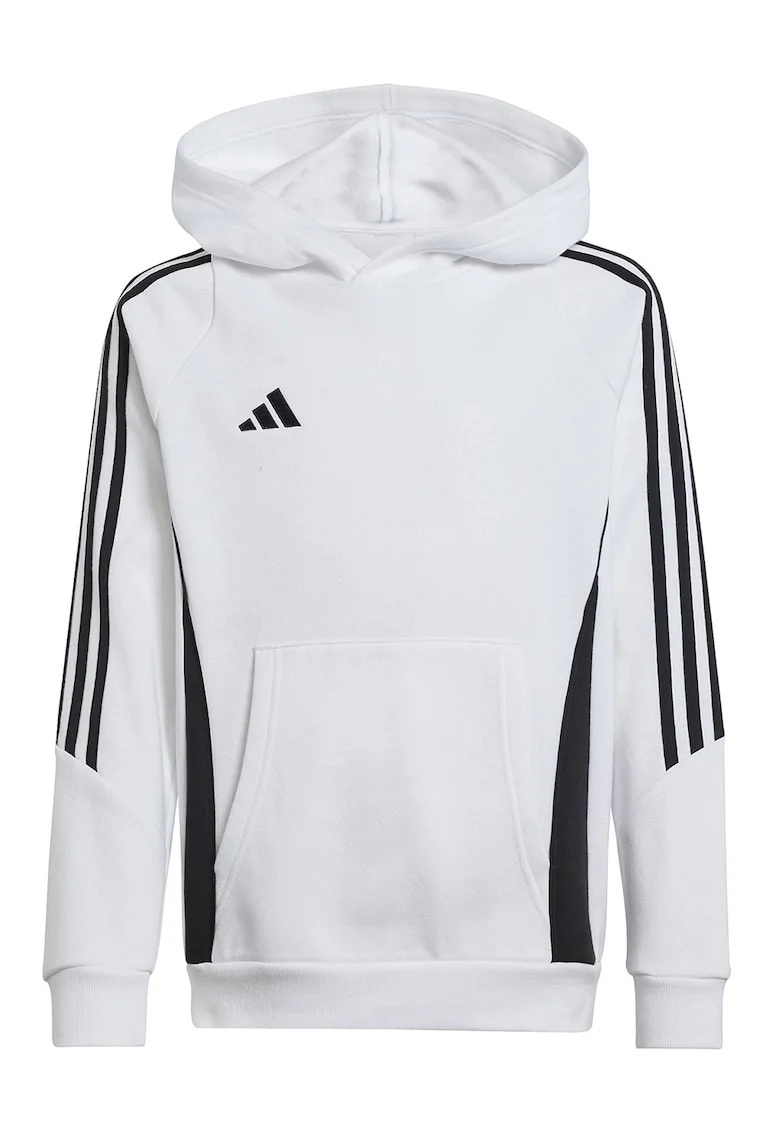Hanorac cu buzunare kangaroo, pentru fotbal, Alb/Negru
