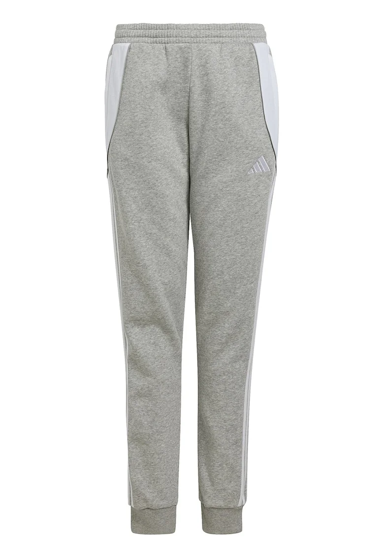 Pantaloni de trening din amestec de bumbac, pentru fotbal, Alb/Gri