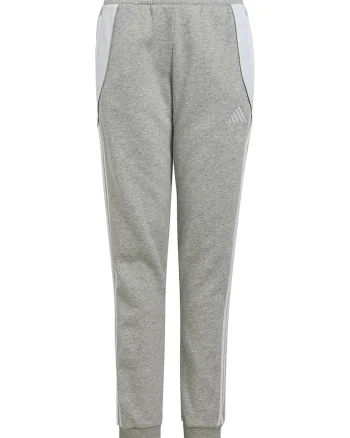 Pantaloni de trening din amestec de bumbac, pentru fotbal, Alb/Gri