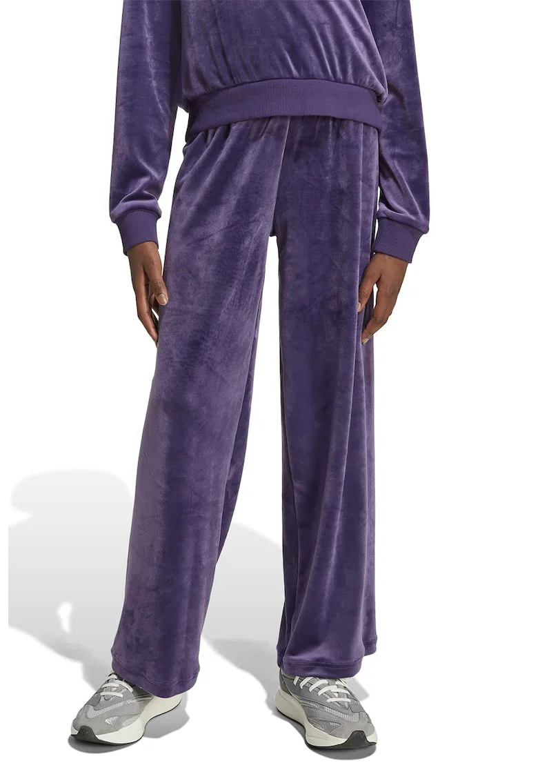 Pantaloni de trening cu aspect catifelat, Violet aubergine