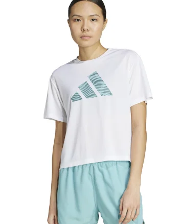 Tricou cu logo pentru alergare Adi365, Alb/Argintiu