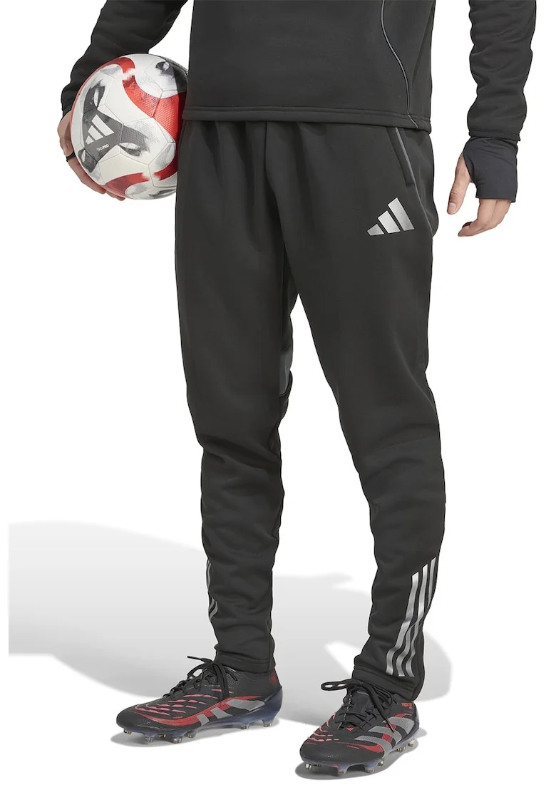 Pantaloni cu buzunare laterale pentru fotbal, Negru