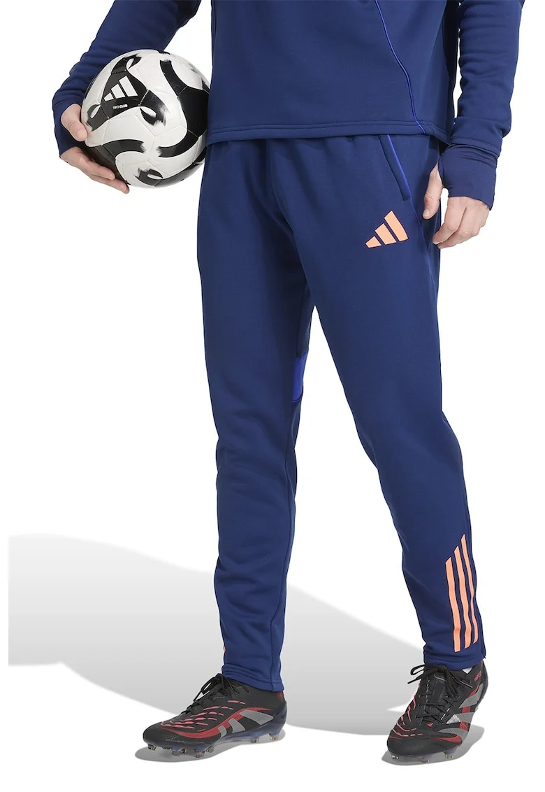 Pantaloni cu buzunare laterale pentru fotbal, Albastru inchis