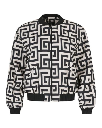 Jacheta bomber cu imprimeu geometric
