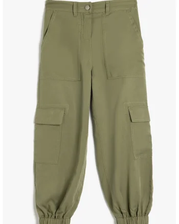 Pantaloni cargo din lyocell, Kaki