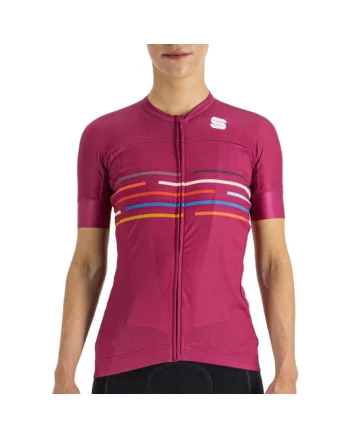 Tricou ciclism dama  Velodrome Roz, Roz