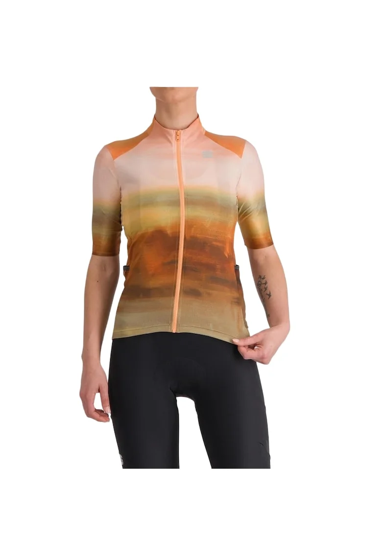 Tricou ciclism dama  Flow Supergiara SS 2024 Crem/Maro, Crem